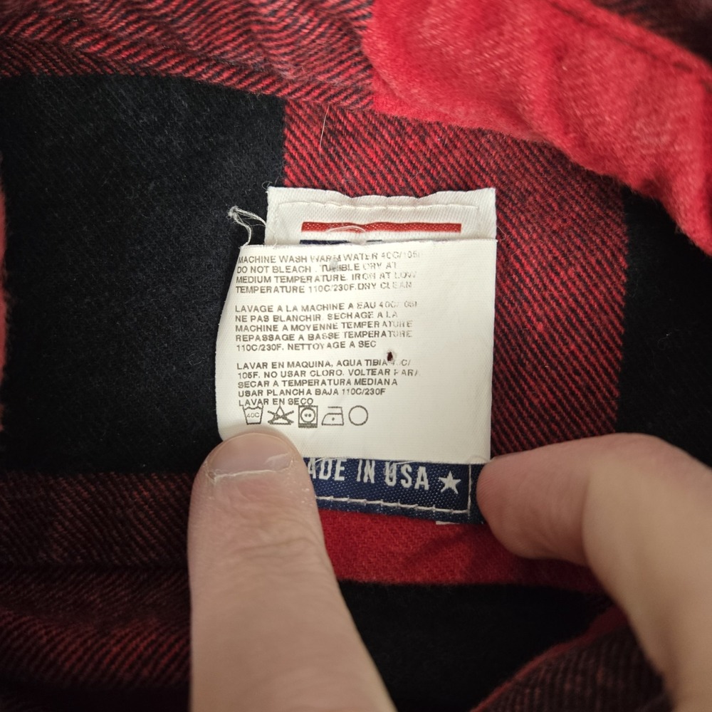 Big Bill Flannel Shirt Mens XL Button-Up Red Plaid Heavyweight USA Made *READ - Picture 4 of 8